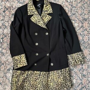 Dennis Basso Animal Print and Black Jacket